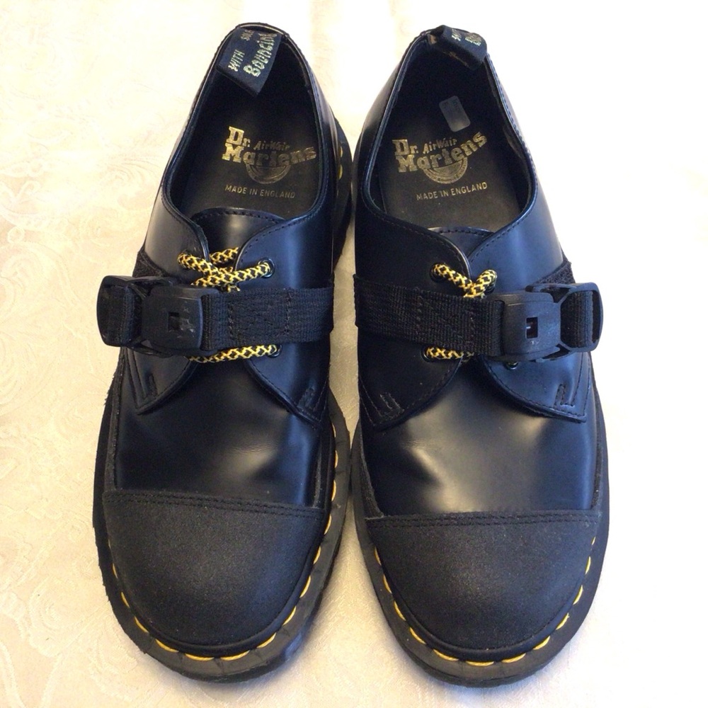 Dr. Martens 1461 Tech Black Buckle Smooth Leather Oxford Shoes UK 6 US 8